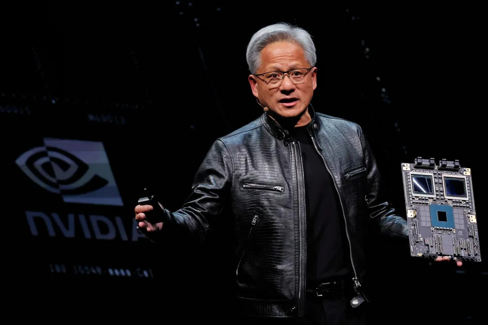 Nvidia CEO Jensen Huang present NVIDIA Blackwell platform at an event ahead of the COMPUTEX forum, in Taipei, Taiwan June 2, 2024. REUTERS/Ann Wang